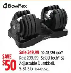Canadian Tire Bowflex SelectTech 52 Adjustable Dumbbell offer