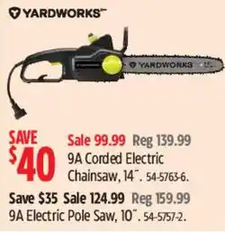 Canadian Tire Yardworks 9A Corded Electric Chainsaw, 14" offer