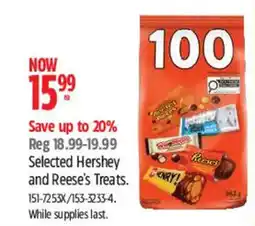 Canadian Tire Selected Hershey and Reese's Treats offer