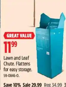 Canadian Tire Lawn and Leaf Chute offer