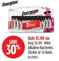 Canadian Tire Energizer Alkaline Batteries offer
