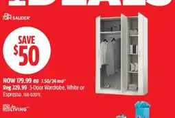 Canadian Tire Sauder 3-Door Wardrobe offer