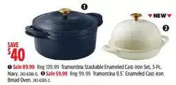 Canadian Tire Tramontina stackable enameled cast-iron set 3-pc. navy offer
