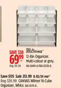 Canadian Tire Living 12-Bin Organizer offer