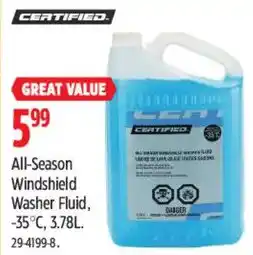 Canadian Tire Certified All-Season Windshield Washer Fluid offer
