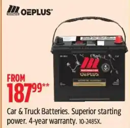 Canadian Tire Oeplus car & truck batteries offer
