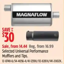Canadian Tire Magnaflow selected universal performance mufflers and tips offer
