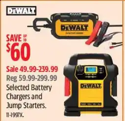 Canadian Tire DeWalt selected battery chargers and jump starters offer