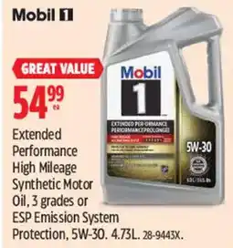 Canadian Tire Mobil 1 Extended Performance High Mileage Synthetic Motor Oil offer