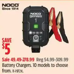 Canadian Tire Noco battery chargers offer