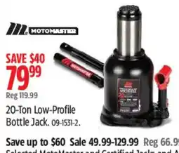 Canadian Tire Motomaster 20-ton low-profile bottle jack offer