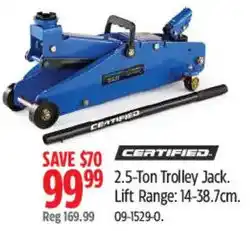 Canadian Tire Certified 2.5-Ton Trolley Jack offer