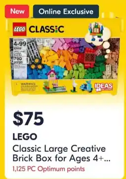 Shoppers Drug Mart lego classic large creative brick box for ages 4+ offer