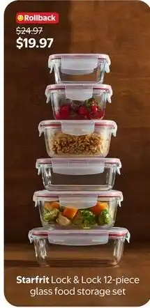 Walmart Starfrit Lock & Lock glass food storage set offer