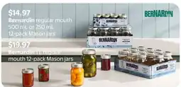 Walmart Bernardin regular mouth mason jars offer