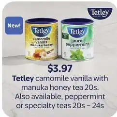 Walmart Tetley camomile vanilla with manuka honey tea offer