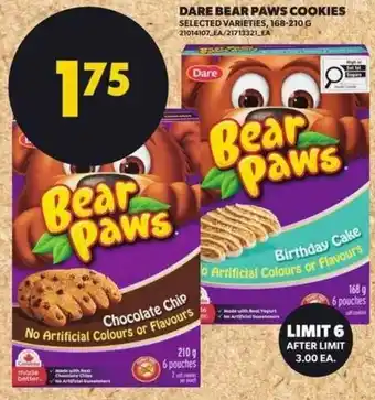 Dare bear paws cookies