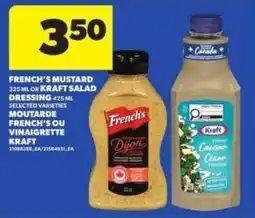 Atlantic Superstore French's mustard or kraft salad dressing offer