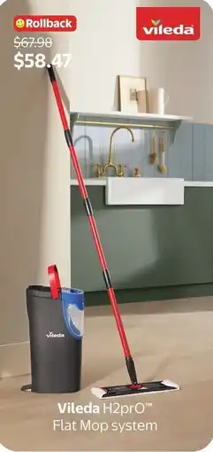 Walmart Vileda H2pro Flat Mop system offer