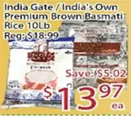 Sunny Food Mart India Gate premium brown basmati rice offer