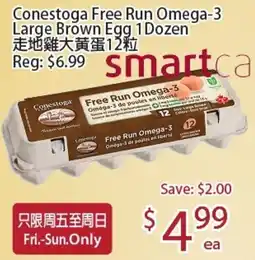 Sunny Food Mart Conestoga free run omega-3 large brown egg offer