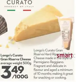 Longo's Longo's Curato Gran Riserva Cheese offer
