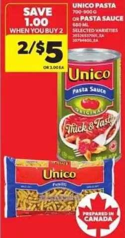 Atlantic Superstore Unico pasta or pasta sauce offer