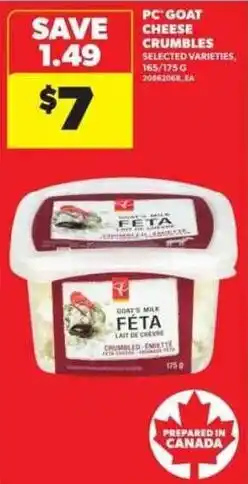 Atlantic Superstore PC goat cheese crumbles offer
