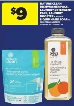 Atlantic Superstore Nature clean dishwasher packs, laundry detergent packs, laundry booster, liquid hand soap offer
