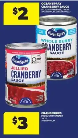 Atlantic Superstore Ocean Spray jellied cranberry sauce offer