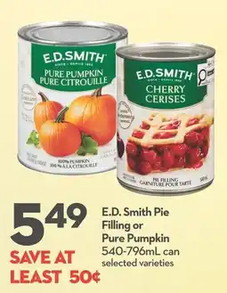 Longo's E.D. Smith pie filling or pure pumpkin offer