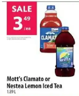 Co-op Mott's Clamato or Nestea Lemon Iced Tea offer