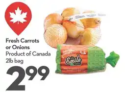 Longo's Fresh Carrots or Onions offer