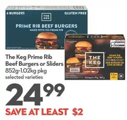 Longo's The Keg Prime Rib Beef Burgers or Sliders offer