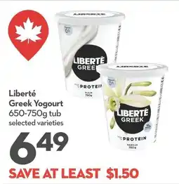 Longo's Liberté Greek Yogourt offer