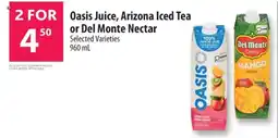 Co-op Oasis Juice Arizona Iced Tea or Del Monte Nectar offer