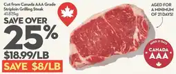 Longo's Striploin Grilling Steak offer