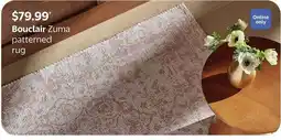 Walmart Bouclair Zuma patterned rug offer