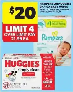Atlantic Superstore Pampers or Huggies 9x/10x baby wipes offer