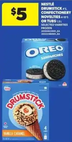 Atlantic Superstore Nestle drumstick 4's confectionery novelties or tubs offer