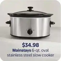 Walmart Mainstays 6-qt. oval stainless steel slow cooker offer