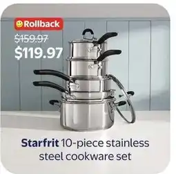Walmart Starfrit 10-piece stainless steel cookware set offer