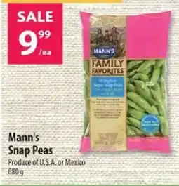 Co-op Mann's snap peas offer