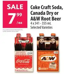 Co-op Coke Craft Soda Canada Dry or A&W Root Beer offer
