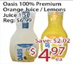 Sunny Food Mart Oasis 100% Premium Orange Juice / Lemons offer