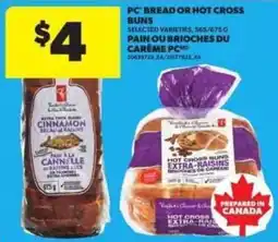 Atlantic Superstore PC bread or hot cross buns offer