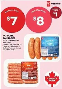 Atlantic Superstore PC pork sausages offer