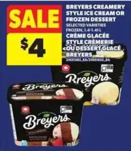 Atlantic Superstore Breyers creamery style ice cream or frozen dessert offer