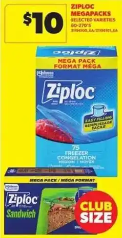 Atlantic Superstore Ziploc mega packs selected varieties offer