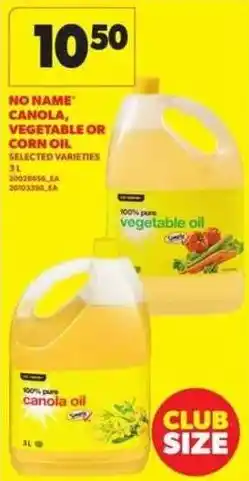 Atlantic Superstore No Name canola, vegetable or corn oil offer